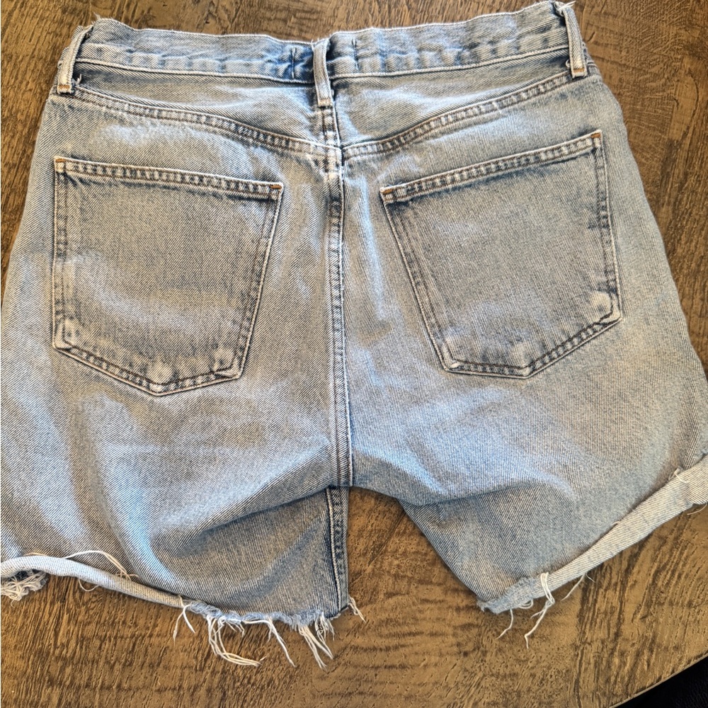 Agolde Blue Jean Shorts High-Waisted Distressed